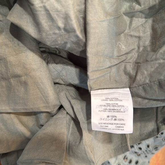 Madewell Eyelet Drop-Waist Dress Dusty Patina Cotton Lace Sage Green Small S - Picture 9 of 10